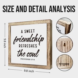 Scripture Sign, A Sweet Friendship Refreshes the Soul, Proverbs 27:9 Sign Decor, Wooden Plaques Box Signs, Friendship Theme Bible Verse Decor, Rustic Wood Sign, Friendship Gift, Gift for Best Friend