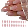 Hebterrka 24 Pieces Press On Nails Fake Nails Short Square