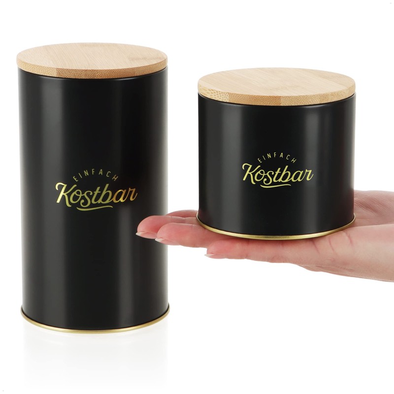 com-four® 2 Piece Storage Container Set with Bamboo Lids -