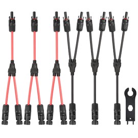 3 Pairs Solar Connectors 20A Y Branch Cable Parallel Adapter 10AWG Solar Panel Wire Connectors with Wrench for Solar Panel(M/FF+F/MM)