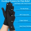 Tianhengyi 2 Pairs Copper Arthritis Gloves for Hand Pain, Full