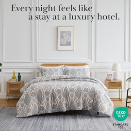 Southshore Fine Living, Inc. Boho Paisley Collection - Premium Quality, All-Season Down Alternative Easy Case, Cuddly Over-Sized 3-Piece Comforter Set, Full/Queen, Aqua