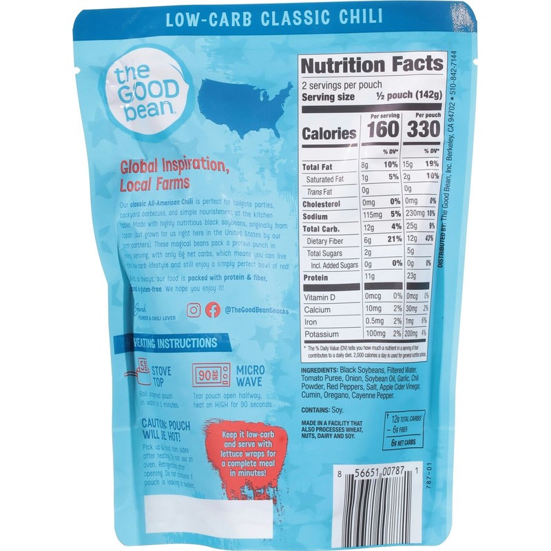 The Good Bean Chili Low Carb - 10 OZ (Pack