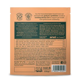 Omni Treats Probiotics for Dogs - Dog Treat for Gut Health and Stool Consistency with Chicory Root - Plant Based, Vet Formulated for Puppy and Adult, Suitable from 8 Weeks, Hypoallergenic, 70g