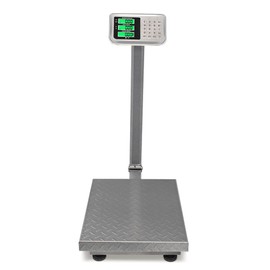 TUFFIOM 661lbs Electronic Industrial Commercial Platform Scale,Stainless Steel High-Definition LCD Display,Digital Floor Heavy Duty,Luggage Package Price Computing Postal Shipping Mailing，Grey