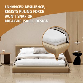 ayido Bed Lock Sheet Holders - 4Pcs Upgraded Sheet Holders w/Anti-Bend Lock Strip: Non-Break | Bed Sheet Holder & Sheet Clips, Keeps Sheets Tight, Sheet Holders & Clips for All Mattresses (White)