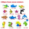 IFKEGON Foam Ocean Stickers,Bulk Self-Adhesive Sea Themed Animal Shapes for