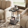 WLIVE Black Side Table, C Table End Table for Bedroom,