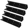 4 Pack 10" Wide Corner Brace, Iron Black L Angle