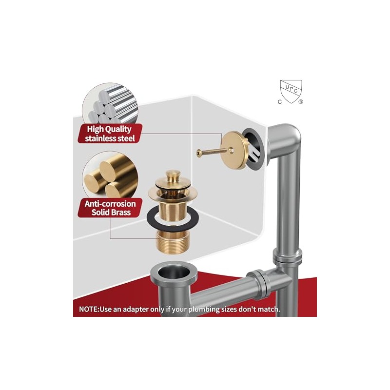 PRIMSOPH Lift Turn Tub Drain Trim Kit with One Hole