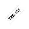 Brother TZe-151 Labelling Tape Cassette, Black on Clear, 24 mm