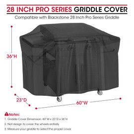Unicook Griddle Grill Cover for Blackstone 28 Inch ProSeries Grill, Unique UV Resistant Waterproof Vinyl with Polyester Lining, Outdoor Flat Top Grill Cover 60 Inch for Blackstone Accessories