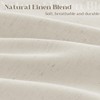 DUKIYO Extra Long Linen Shower Curtain 84 Inch Long Neutral
