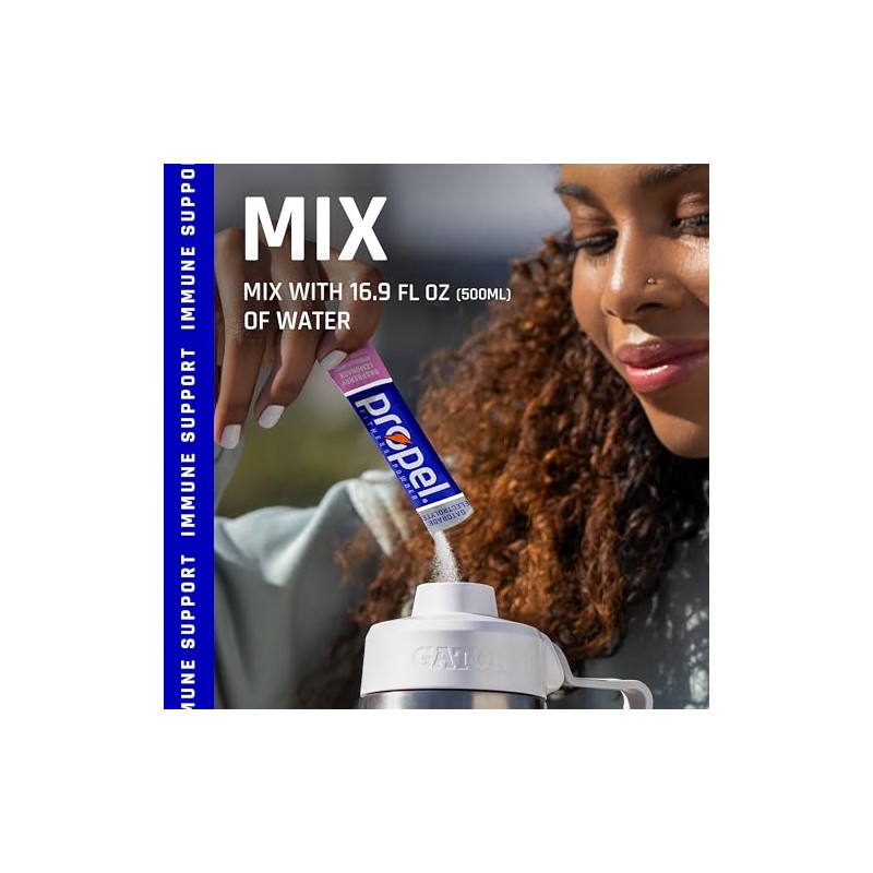 Propel Powder Paquetes de uva con electrolitos, vitaminas y sin