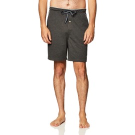 Nautica Men's Soft Knit Elastic Waistband Sleep Lounge Short, Charcoal Heather, Large
