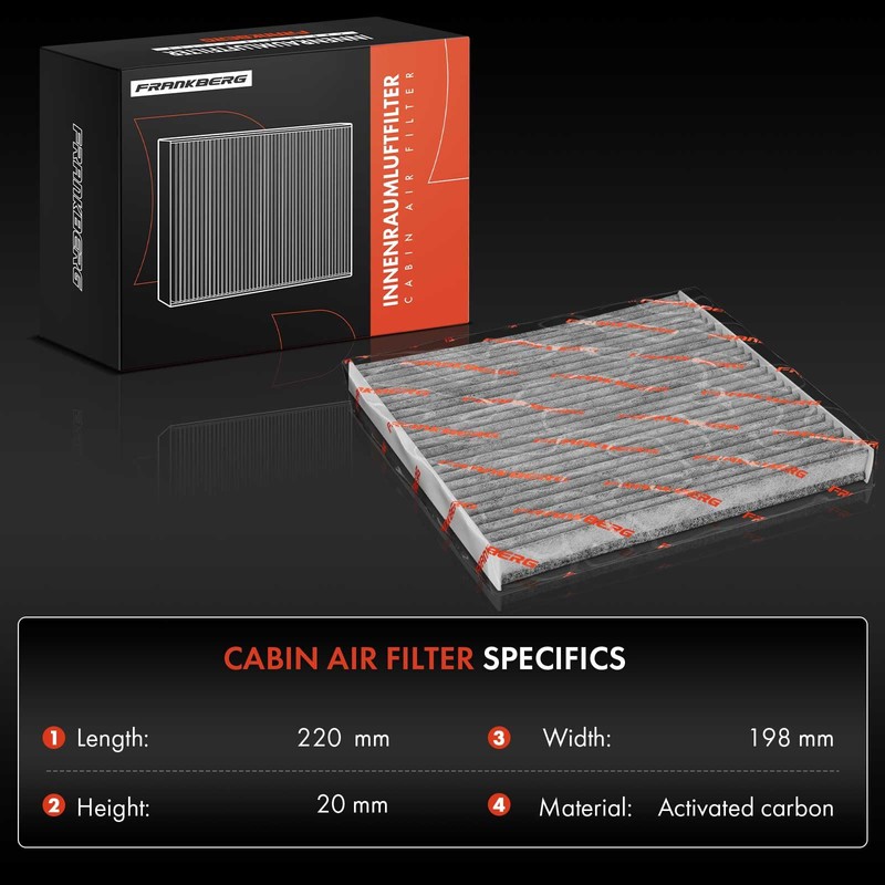 Frankberg Cabin Air Filter with Activated carbon Compatible with Astra