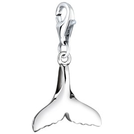 Nenalina Whale Fin Carabiner Charm Pendant for Charm Bracelet 925 Sterling Silver 713032-000, Sterling Silver, No Gemstone