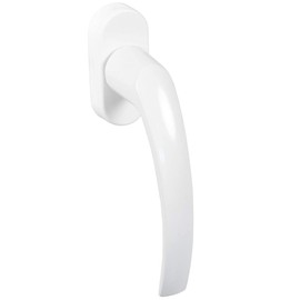 JUVA Window Handle White | 1 Piece | Patio Door Handle Aluminium on Oval Rosette | Tilt Grid Olive without Lock Cylinder | Balcony Door Handle for Windows and Patio Door | Door Handle Balcony Door