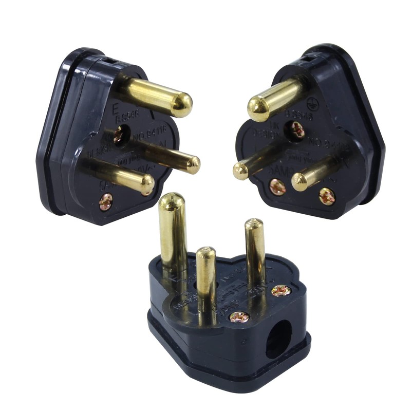 5 Amp Round Pin Plugs Mains Plug 3 Pin Lighting
