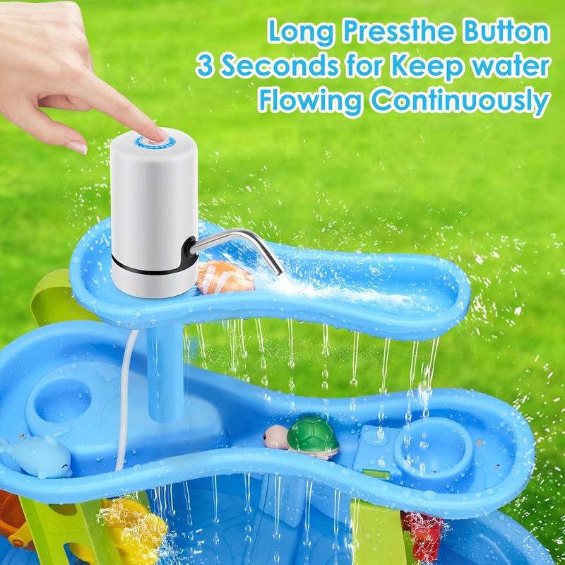 Water Table Pump, Cordless & Rechargeable Water Pump for Kids,