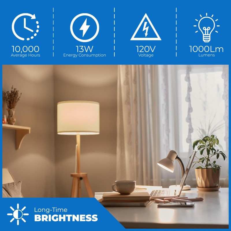 OHLECTRIC UL-Listed 13W Spiral T3 Compact Fluorescent Lamp Light Bulbs