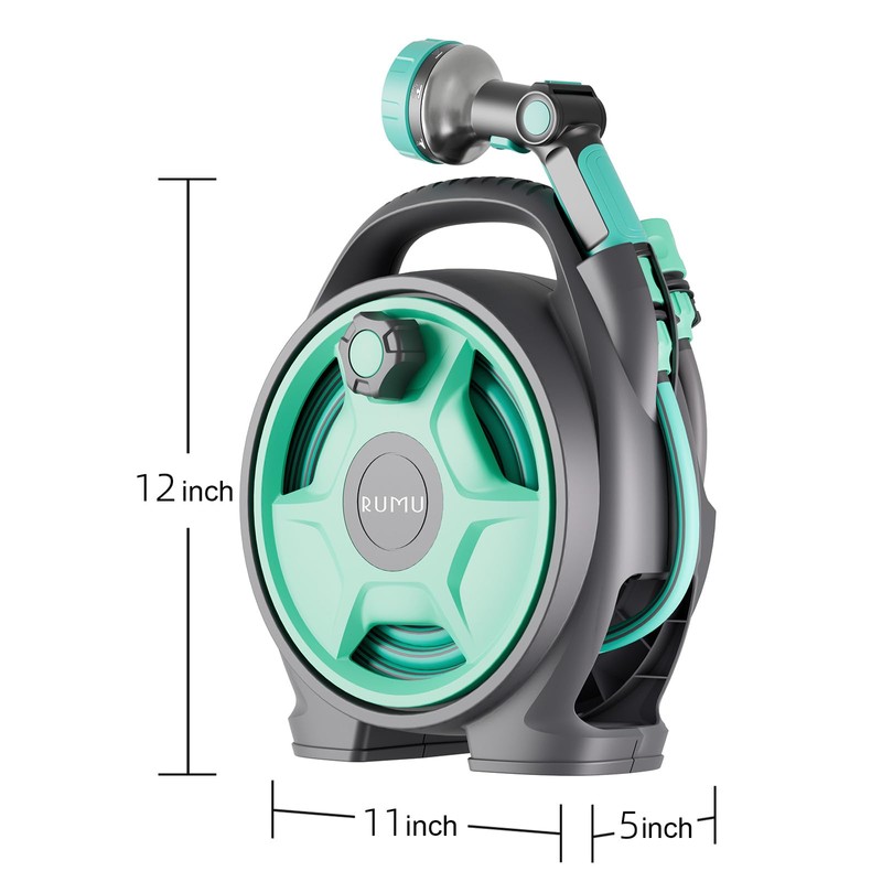 Retractable Garden Hose Reel, 45+6FT Portable Hose Reel
