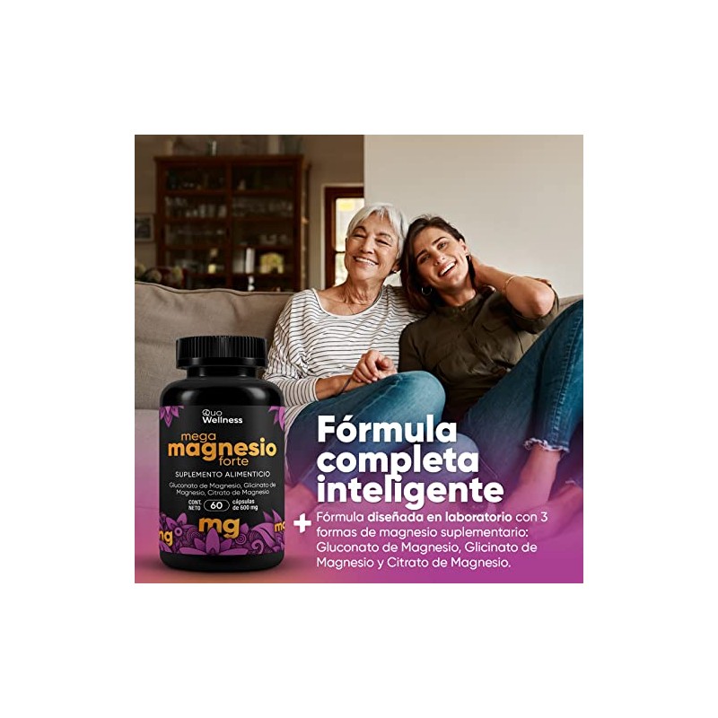 Mega Magnesio Forte | Mezcla de Magnesios Premium | Gluconato