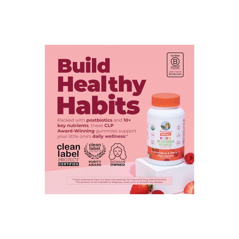Mary Ruth Organics Multivitamínico Orgánico Niños Gomitas Posbióticas Postbióticas