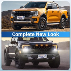 Heavy Duty Front License Plate Frame Compatible with Ford Raptor (3rd gen) 2021-2025, No Drill Grille Mount, Anti-Theft License Plate Holders Bracket, Rust-Proof, Rattle Proof Car Accessories