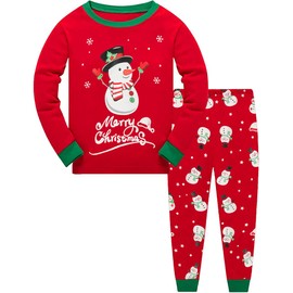 Little Hand Boys Girls Christmas Pyjamas Set Snowman Pjs Long Sleeve Sleepwear Kids Unisex Xmas Nightwear Age 1-2 Years