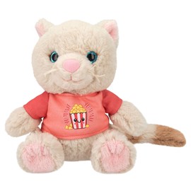 Depesche TOPModel Cutie Star 12358 Cuddly Toy Cat Ginger with Super Soft Fur, Approx. 18 cm Plush Toy with Dark Button Eyes and T-Shirt