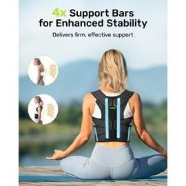 Rakiie Haltungskorrektur für Frauen und Männer, Verbesserte Rückenstütze mit Verstärkter Unterstützung, Schulterstrecker mit Gepolsterten Schulterpolstern, Gelb Größe M