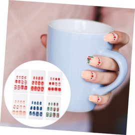 BIUDECO 72pcs Christmas Nail Art Stickers Adorable Festival False Nails for Manicure Includes Assorted Styles for Holiday Parties and Celebrations