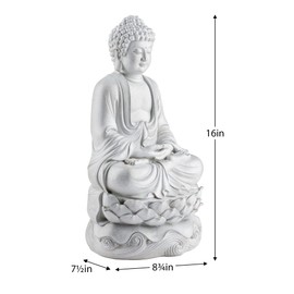 Torre & Tagus Peaceful Meditating Buddha Statue Resin Decor 16 inch Detailed Premium Decorative Meditative Sculpture