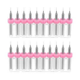 QUARKZMAN PCB Drill Bit 0.25mm Tungsten Carbide Rotary Tool Jewelry CNC Engraving Circuit Board Micro Drill Bit 1/8 Inch Shank 2Set(20pcs)