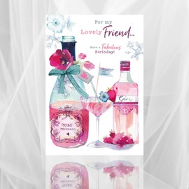 Words n Wishes Lovely Friend Have A Fabulous Birthday - Strawberry Cocktail Gin Prosecco
