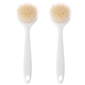 Facjoleco Dish Brush with Handle, Pot Brush, 2 Pack Kitchen Scrub Brushes for Cleaning, Dish Scrubber with Soft Bristles for Sink, Pots, Pans