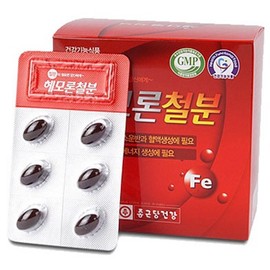 Chong Kun Dang Health Hemoron iron 120 capsules 1 box 2 months heme iron ferrous fumarate supplement for pregnant women and lactating women growing children and adolescents / 헤모론 철분 제 120캡슐 1박스 2개월 헴철 푸르마산제일철 보충제 임산부 수유부 성장기 어린이 청소년