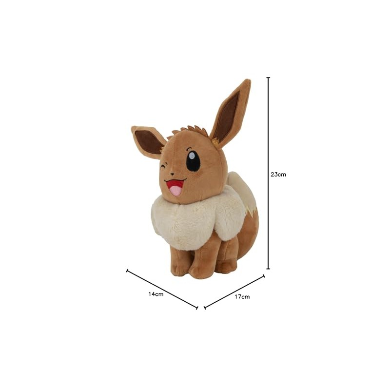 Pokémon Pokémon PKW3079-20 cm Plüsch - Evoli, offizielles Plüsch