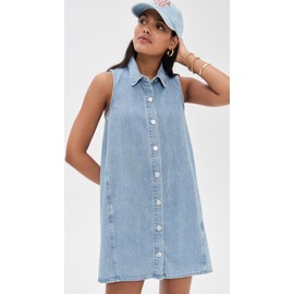 Z SUPPLY Women's New Day Dress, Light Vintage Indigo, Blue, M