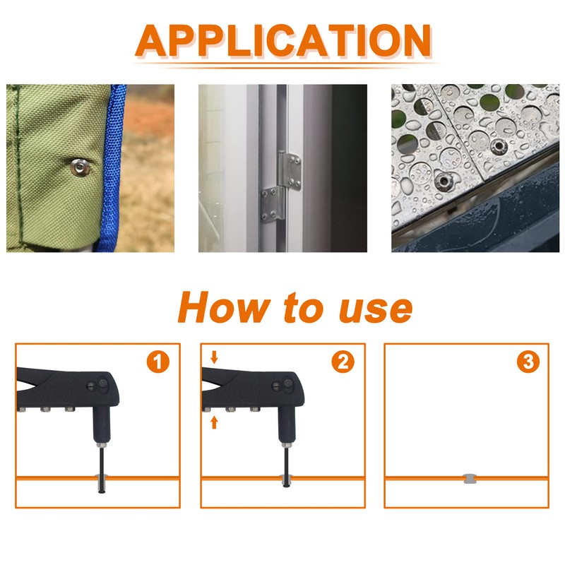 ISPINNER 260pcs Stainless Steel Blind Rivets, 7 Sizes Pop Rivets