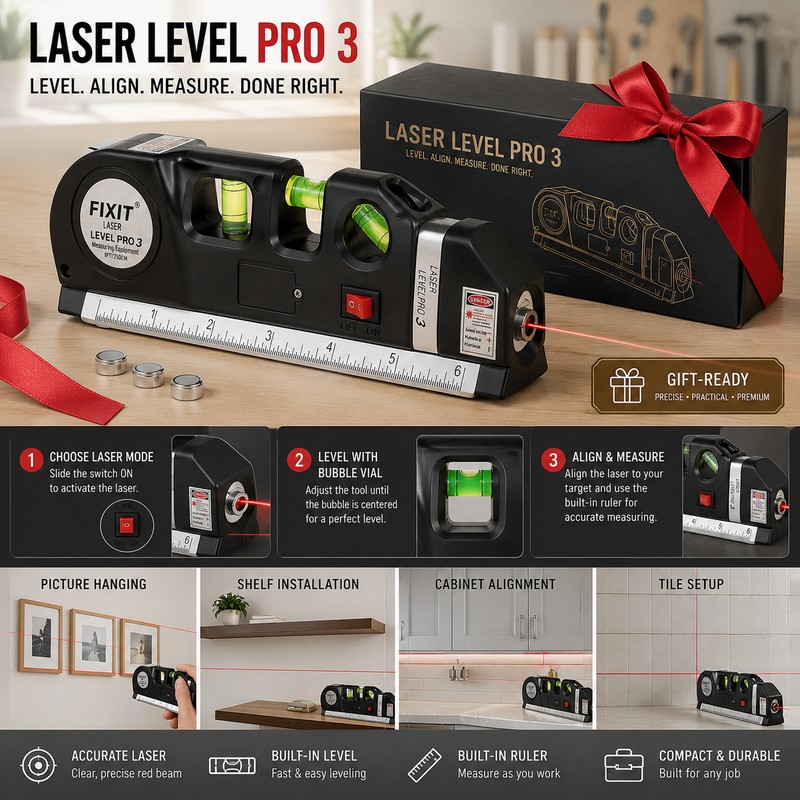 Multipurpose Laser Level Tool for Home Projects – Cross Line
