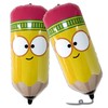Pencil Shaped Foil Balloons, Yellow, Cartoon Face Design, Back to