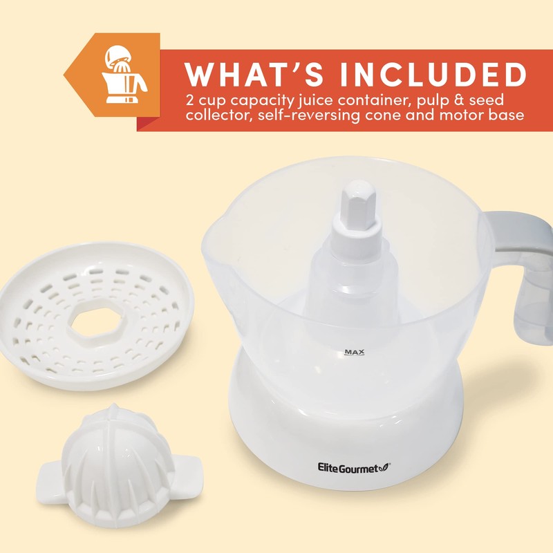 Elite Gourmet ETS-411 BPA-Free 30-Watt Electric Citrus Juicer Extractor: Compact