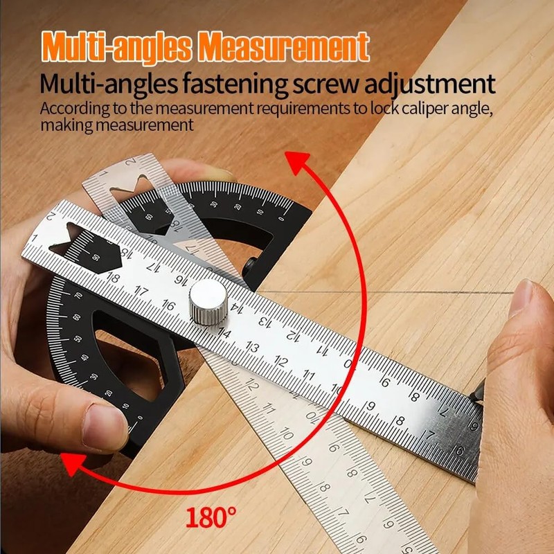 Antesen 12in Angle Gauge Measurement Woodworking Scribing Angle Ruler Precision