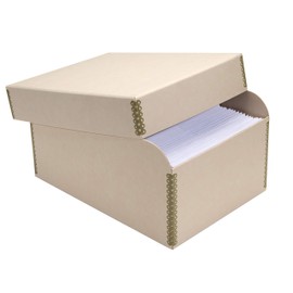 Lineco Photo Storage Box, Holds 1000 3x5 or 4x6 Pictures, Removable Lid, with 12 4"x6" Photograph Envelopes, Color: Tan