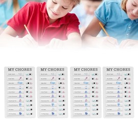 Tablero de lista de verificación, Tabla de tareas de notas Tablero de lista de verificación 4 piezas Arreglo razonable Material de PVC reciclable Papel desmontable Producción de bricolaje portátil MIS TAREAS