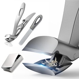 Nail Clippers Stainless Steel Nippers for Feet Thick Nails Rolled Nails Prevent Splashing Comfortable Design Heavy Duty Alloy Nail File for Men Women Professional Nail Clipper Set with Nail File