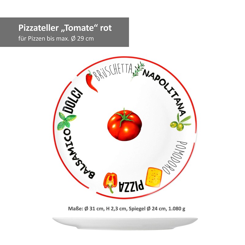 MamboCat 2 x large pizza plates, white, diameter 31 cm,