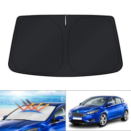 KUST Custom Fit Windshield Sun Shade for Ford Focus 2012-2018 Hatchback Accessories Window Shade Foldable Sun Visor Protector Blocks UV Rays Keep Your Car Cooler